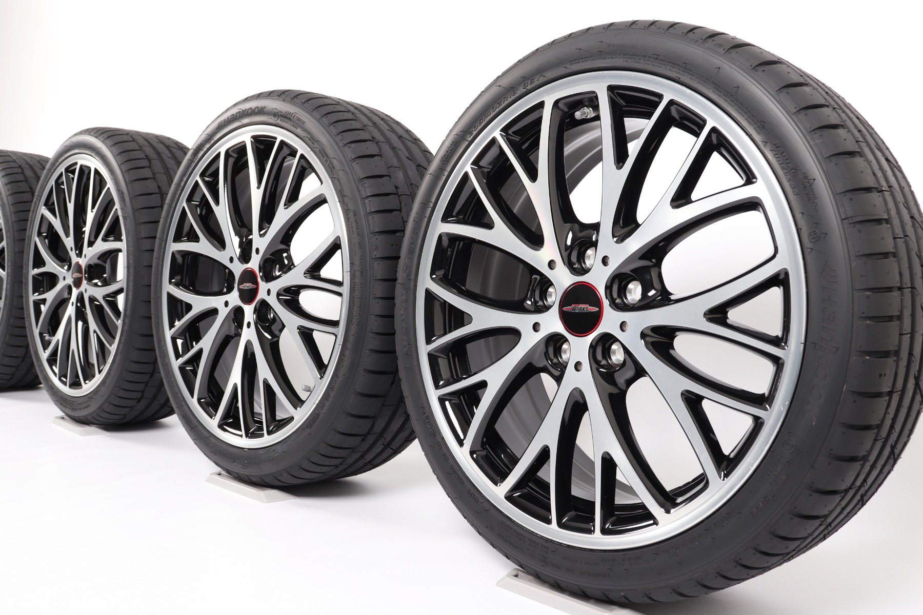 MINI Sommerkompletträder F56 F55 F57 18 Zoll Styling JCW Cross Spoke 506 Hankook Ventus evo