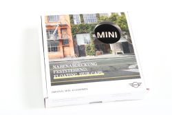 1 Satz MINI Nabendeckel feststehend (Schwarz/Vibrant silver)