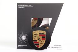 1 Satz Porsche Nabendeckel 76mm schwarz seidenmatt