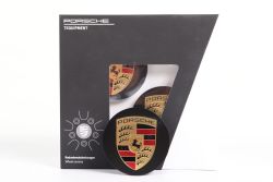 1 Satz Porsche Nabendeckel 65mm schwarz seidenmatt