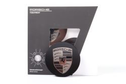 1 Satz Porsche Nabendeckel 76mm schwarz seidenmatt Wappen Turbonit