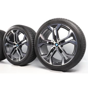BMW Winterkompletträder X5 G05 X6 G06 21 Zoll Styling 744 Y-Speiche