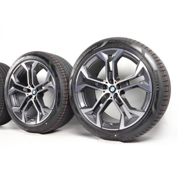 BMW Sommerkompletträder X5 G05 X6 G06 21 Zoll Styling 744 Y-Speiche