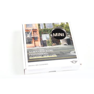 1 Satz MINI Nabendeckel feststehend  (Schwarz/Vibrant silver)