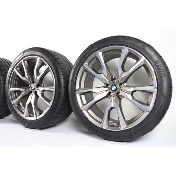 BMW Sommerkompletträder X7 G07 22 Zoll Styling 755 M V-Speiche