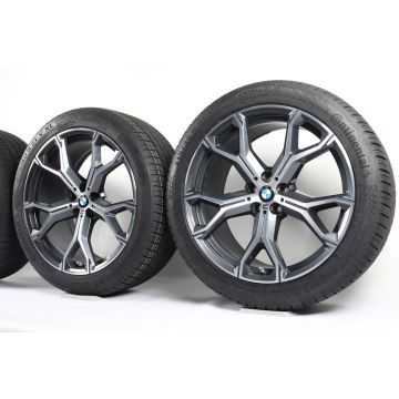 BMW Winterkompletträder X5 G05 X6 G06 21 Zoll Styling 741 M Y-Speiche
