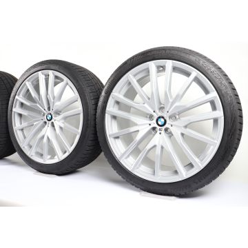BMW Winterkompletträder X5 G05 X6 G06 22 Zoll Styling 742 M Doppelspeiche