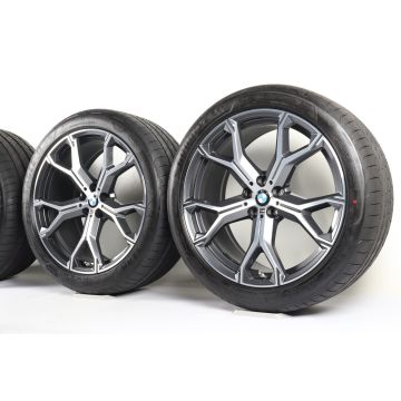 BMW Sommerkompletträder X5 G05 X6 G06 21 Zoll Styling 741 M Y-Speiche