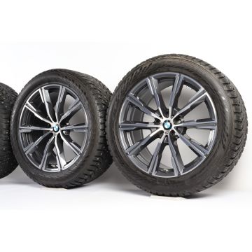 BMW Winterkompletträder X5 G05 X6 G06 20 Zoll Styling 740 M Sternspeiche Nordic Soft Compound Spikes