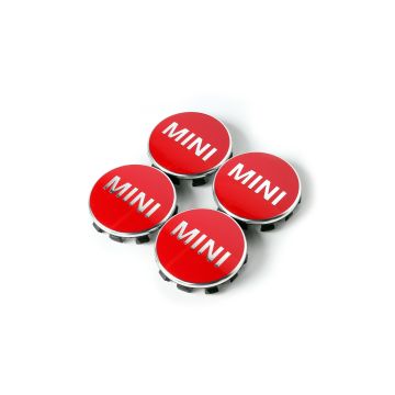 1 Satz MINI Nabendeckel mit Chromrand (Chillired)