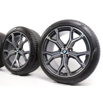 BMW Sommerkompletträder X5 G05 X6 G06 21 Zoll Styling 741 M Y-Speiche